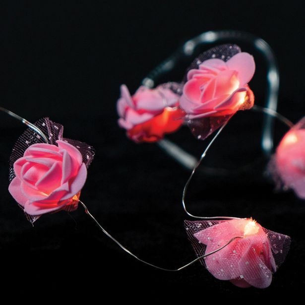 LUČKE MQ 10 LED ROŽICE ROZA TOPLO BELE AA