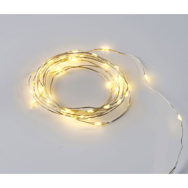 LUČKE MQ 20 MINI LED TOPLO BELA BATERIJSKE TRANSPAR. ŽICA