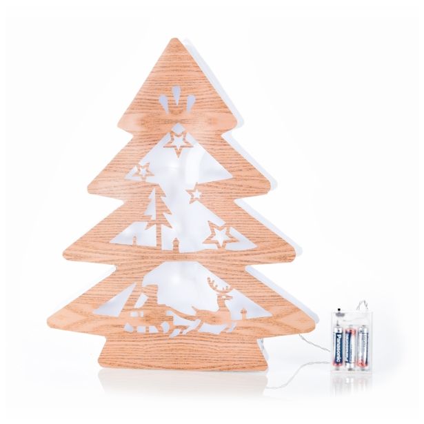 LUČKE MQ PVC JELKA LED 40X33X6 CM TOPLO BELE BARVE