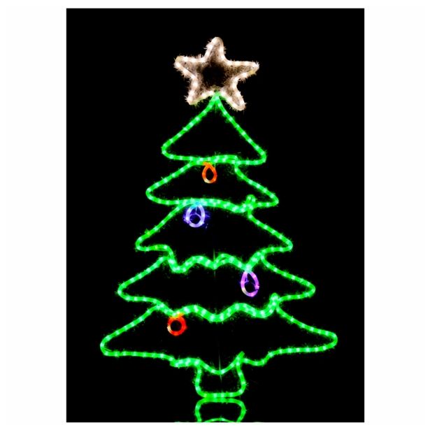 LUČKE MQ SMREKA LED 115 CM Z ZVEZDO IN GIRLANDO