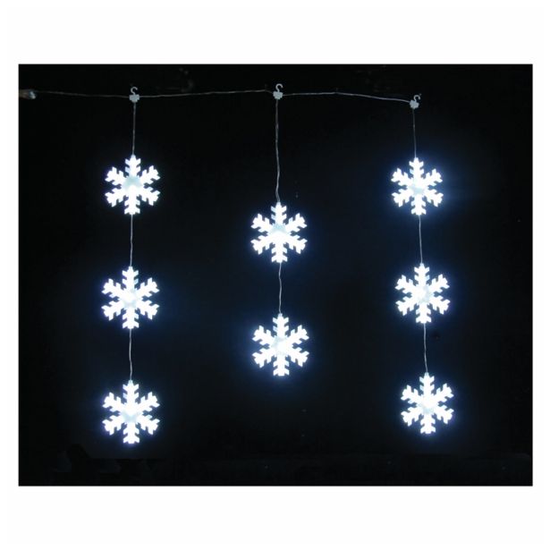 LUČKE UNICOM OKENSKA ZAVESA 8 SNEŽINK 16 CM 0.9 X 1.0 M