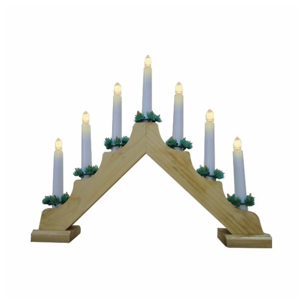 LUČKE UNICOM SVEČNIK LESEN NATUR 7 S. 40X5X30 CM