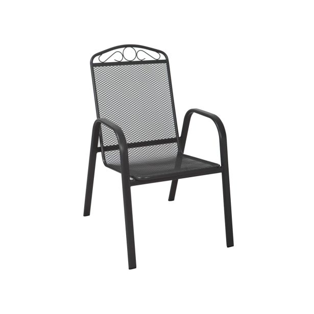 KOVINSKI STOL BIVA MADRID NAKLADALEN ANTRACIT