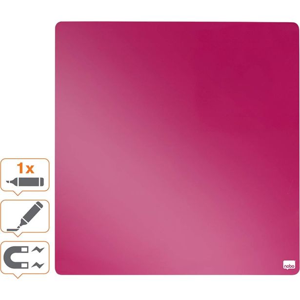 MAGNETNA TABLA NOBO TABLE QUARTER 36X36 CM ROZA 1903803