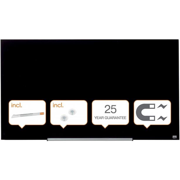 MAGNETNA TABLA NOBO TABLE STEKLENA 126.4X71.1 CM DIAMOND ČRNA 1905181