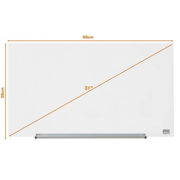 MAGNETNA TABLA NOBO TABLE STEKLENA 67.7X38.1 CM DIAMOND BELA 1905175