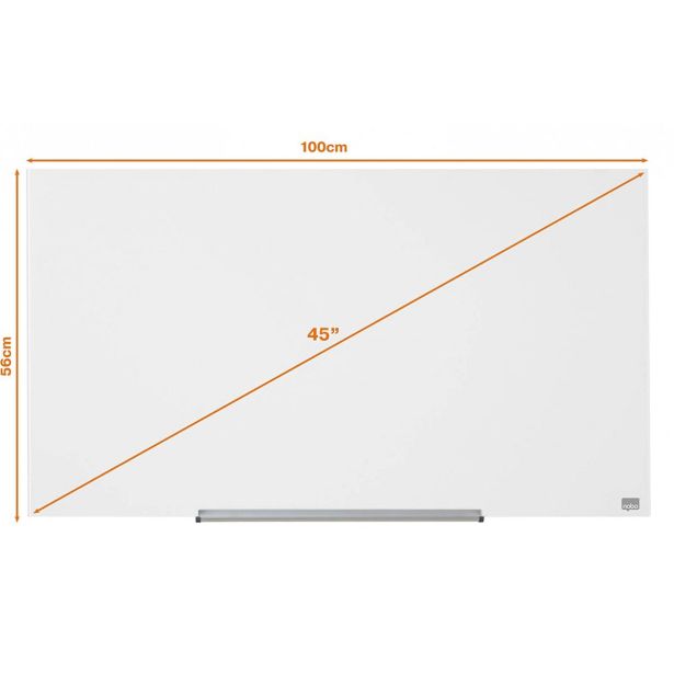 MAGNETNA TABLA NOBO TABLE STEKLENA 99.3X55.9 CM DIAMOND BELA 1905176