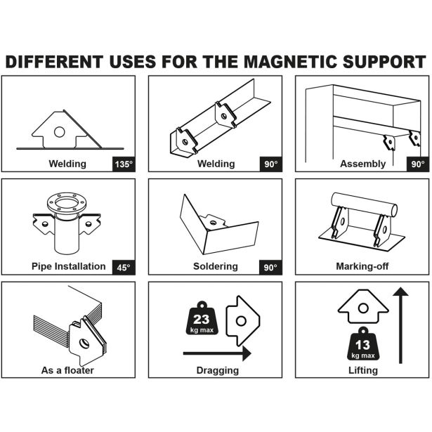 MAGNETNI KOTNIK TELWIN 45/90/135 ST., DO 23 KG