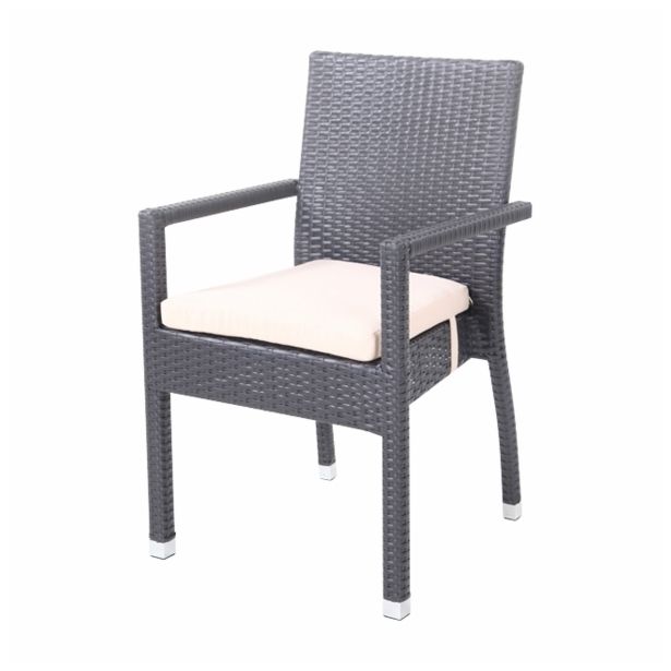 STOL IZ UMETNEGA RATANA BIVA MALAGA JAZZ Z BEŽ BLAZINO