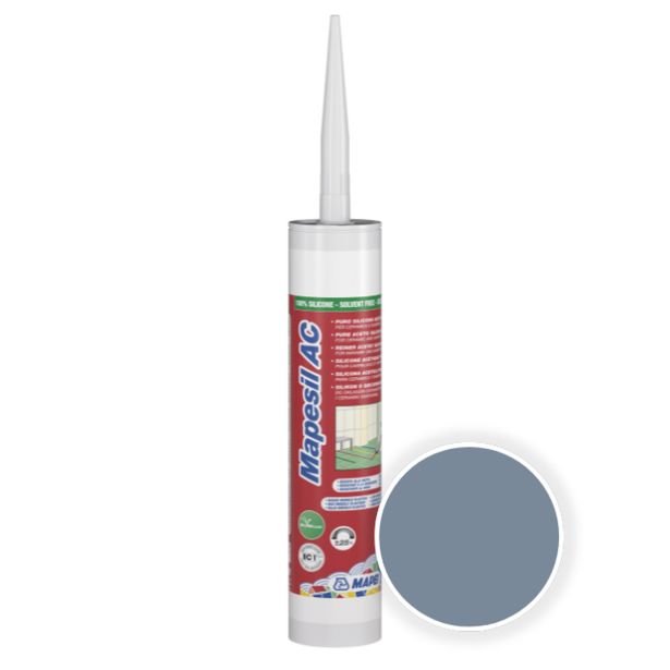 SILIKONSKA TESNILNA MASA MAPEI MAPESIL AC 125 310 ML GRAJSKO SIVA