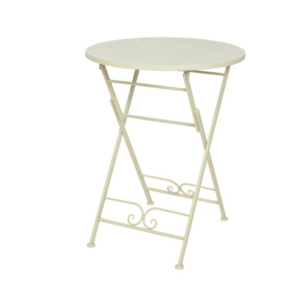 KOVINSKA MIZA DECORIS MARIE Z LISTI 60X76 CM