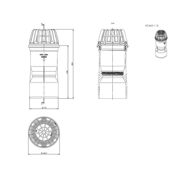 PRIBOR ZA ODVODNJAVANJE ACO MARKANT IZTOČNI KOS Z LOVILCEM LISTJA