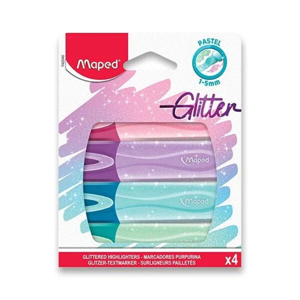 MARKER MAPED FLUO PASTEL GLITTER 4/1