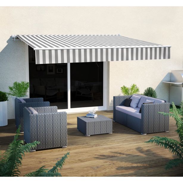 MARKIZA, TENDA NATERIAL CALIMA 300X200 CM BELO/SIVA, ROČNA