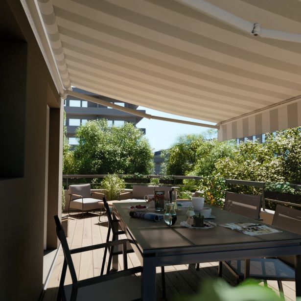 MARKIZA, TENDA NATERIAL CALIMA 300X200 CM BELO/SIVA, ROČNA