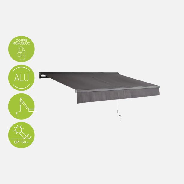 MARKIZA, TENDA NATERIAL CALIMA 300X200 CM, SIVA ROČNA