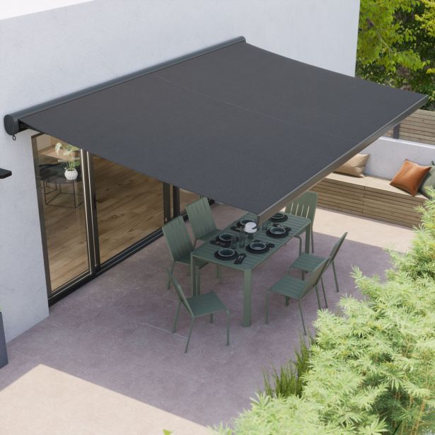 MARKIZA, TENDA NATERIAL LOBY 400X300 CM, SIVA ROČNA, KASETNA