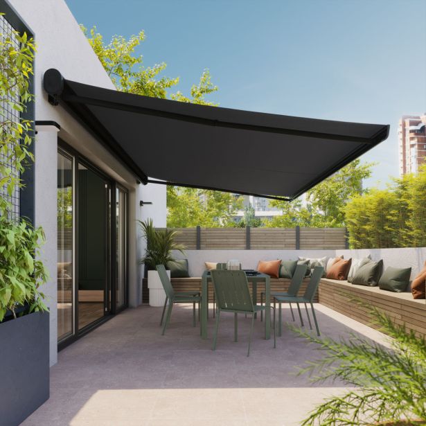 MARKIZA, TENDA NATERIAL LOBY 400X300 CM, SIVA ROČNA, KASETNA