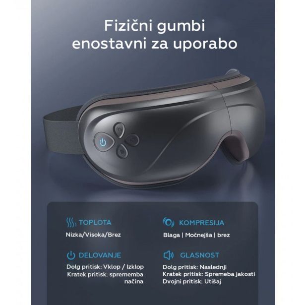 MASAŽNI APARAT RENPHO MASAŽNA OČALA EYERIS 2 S TOPLOTNO VIBRACIJO