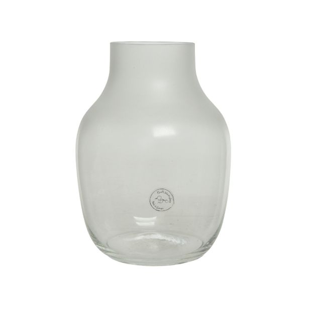 STEKLENA VAZA MAT NA VRHU, 19X18X25 CM