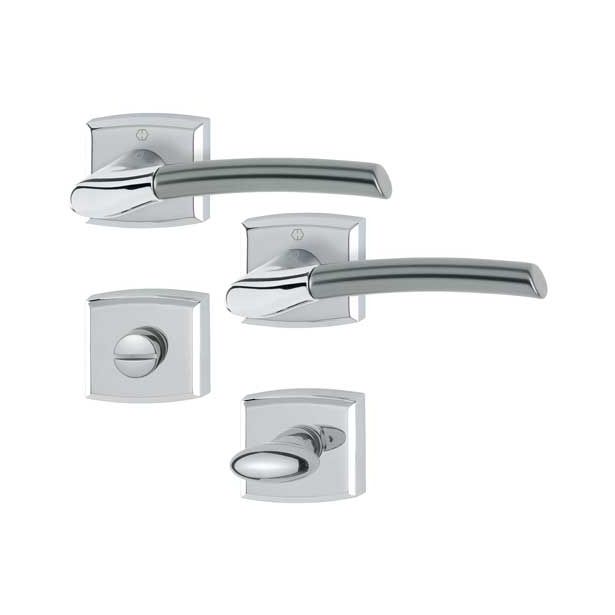 MEDEN.KLJUKA ZA VRATA HOPPE BERGEN Z ROZETO WC F49/F9 OGLATA ROZETA