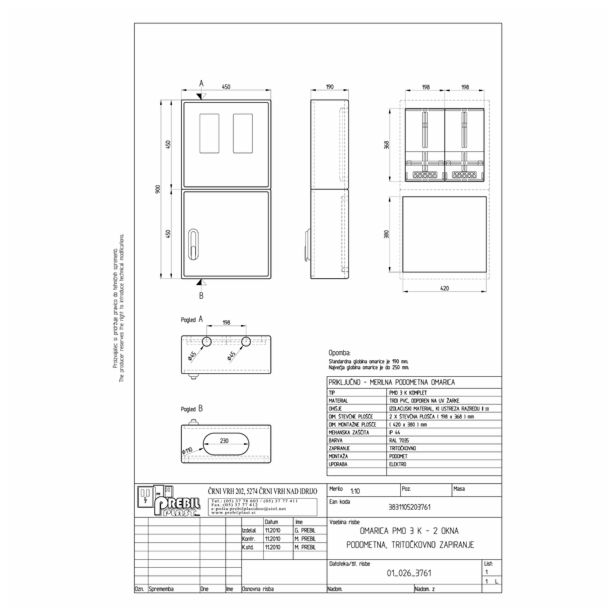 MERILNA OMARICA PREBILPLAST PMO 3K KPL 2XOKNO ZGORAJ 3 TOČKOVNO ZAPIRANJE