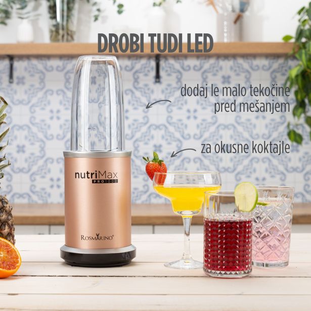 MEŠALNIK BLENDER ROSMARINO PRO 1000 NUTRIMAX, ROSE GOLD