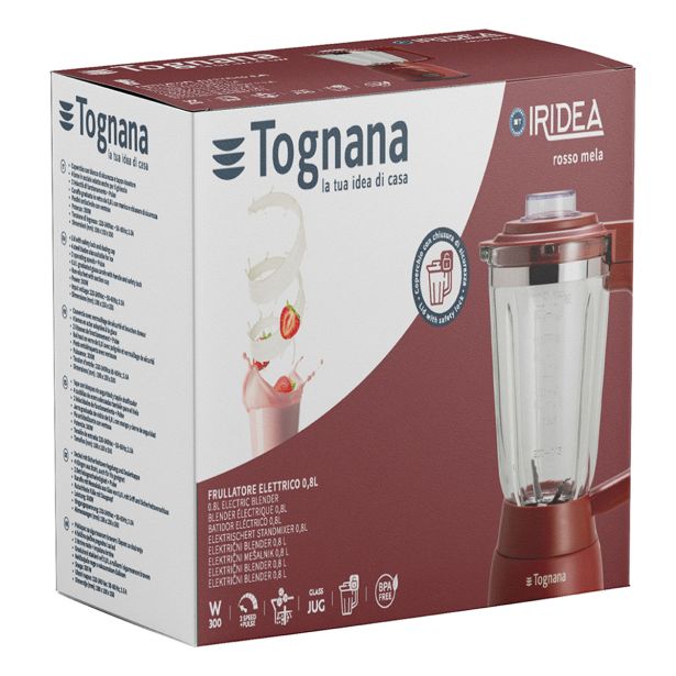 MEŠALNIK BLENDER TOGNANA D2DFU01IRROA, 0.8 L, STEKLO, IRIDEA ROSSO