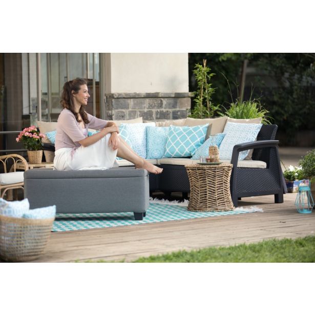 KETER OBLAZINJENA ZUNANJA KLOP S PROSTOROM ZA SHRANJEVANJE