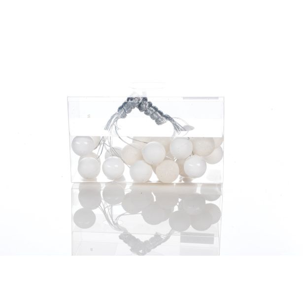 OKRASEK ZA JELKO GLOSSTYLE MINI BUNKICE NA ŽICI 20MM 2/1 BELE