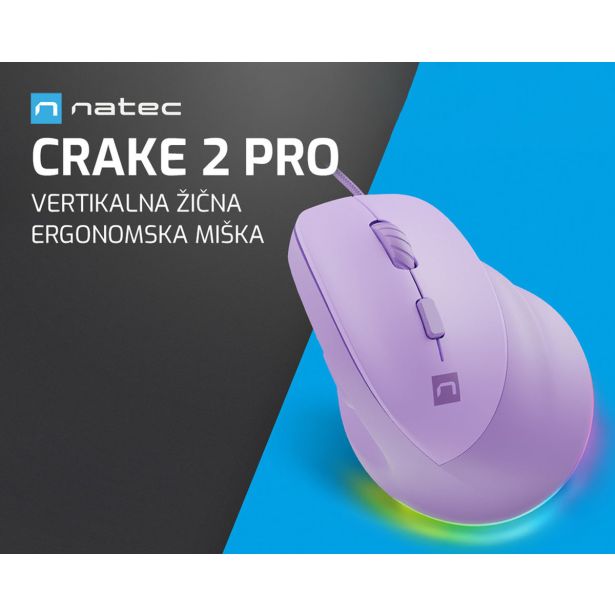 MIŠKA/KAZALNIK NATEC CRAKE 2 PRO VERTIKALNA ŽIČNA VIJOLIČNA