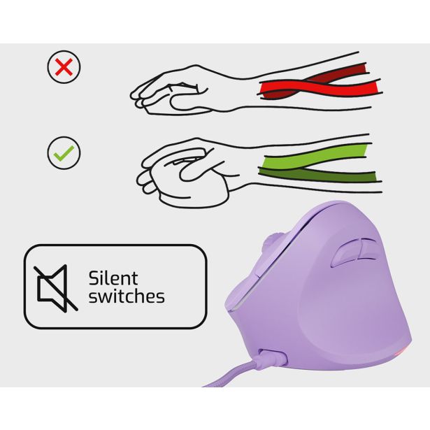 MIŠKA/KAZALNIK NATEC CRAKE 2 PRO VERTIKALNA ŽIČNA VIJOLIČNA