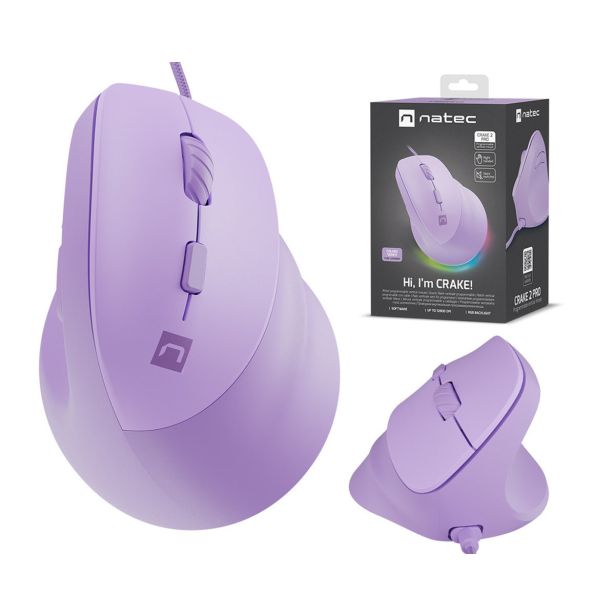 MIŠKA/KAZALNIK NATEC CRAKE 2 PRO VERTIKALNA ŽIČNA VIJOLIČNA