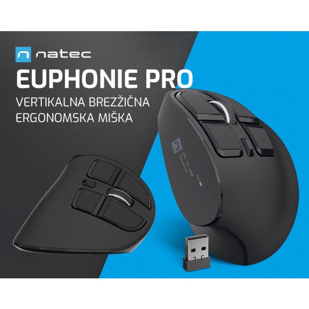 MIŠKA/KAZALNIK NATEC EUPHONIE PRO VERTIKALNA BREZŽIČNA