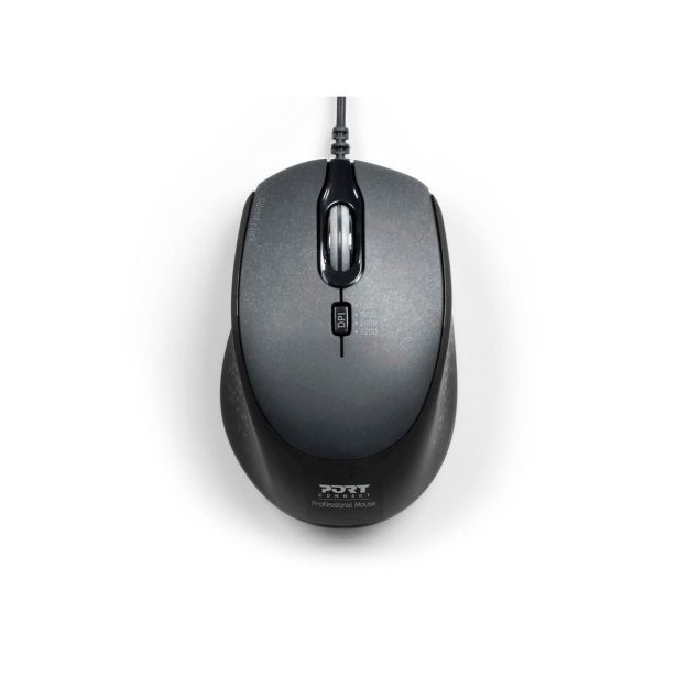 MIŠKA PORT USB-A/USB-C, TIHA, ČRNA, 3600 DPI