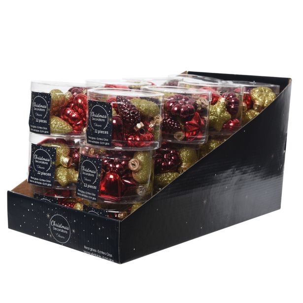 OKRASEK ZA JELKO MIX RDEČA ZLATA BOŽIČ