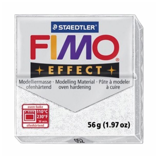 MODELIRNA MASA, PLASTELIN FIMO FIMO EFFECT POL. MASA 052 56G Z BLEŠČICAMI, BELA