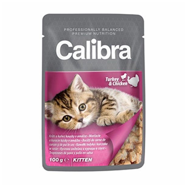 MOKRA HRANA ZA MAČKA CALIBRA PURAN PIŠČANEC V OMAKI 100 G VREČKA