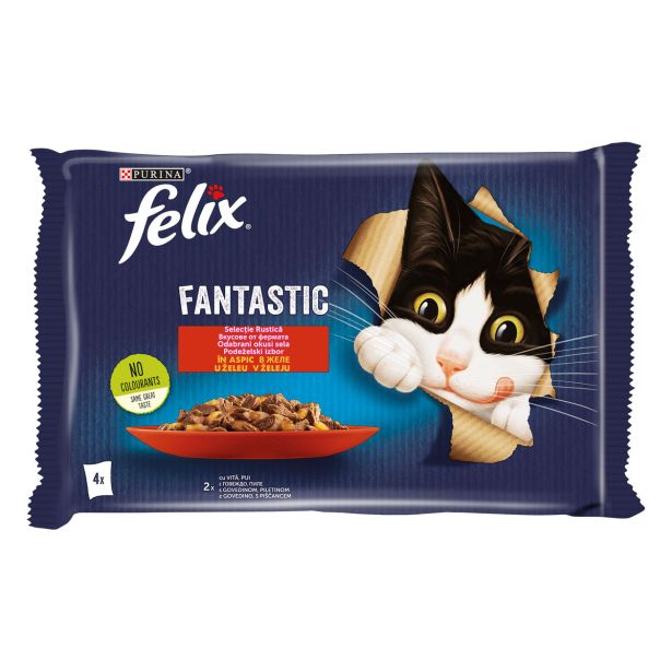 MOKRA HRANA ZA MAČKA FELIX MESO 4X85G
