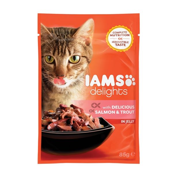 MOKRA HRANA ZA MAČKA IAMS HRANA ZA MUCE LOSOS POSTRV, ŽELE, 85G