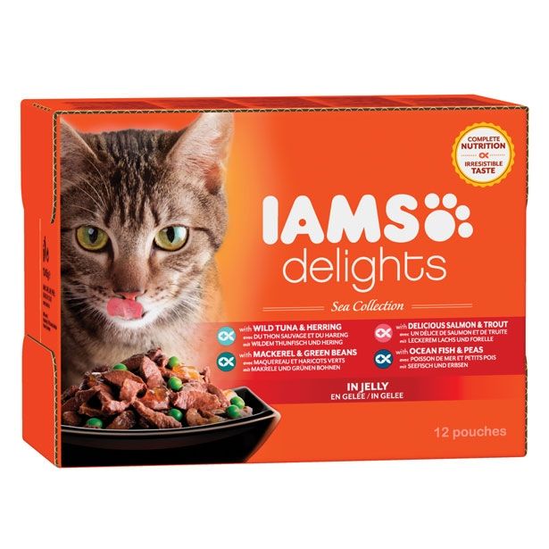 MOKRA HRANA ZA MAČKA IAMS MULTIBOX, 4 OKUS SEA ŽELE, 12X 85G