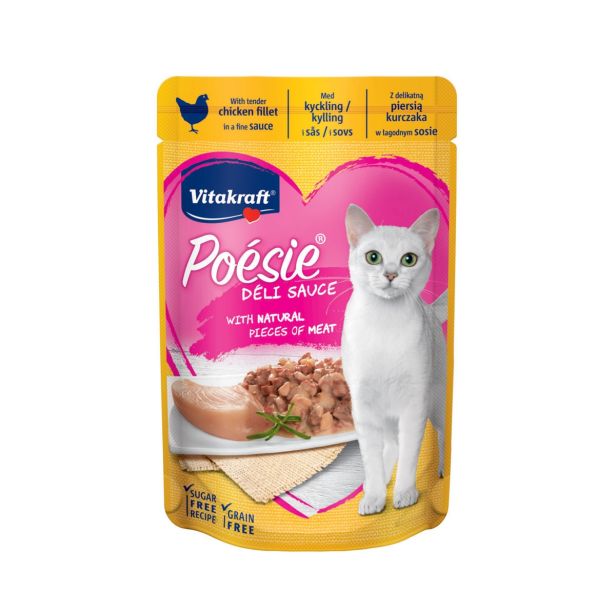 MOKRA HRANA ZA MAČKA VITAKRAFT POÉSIE DELISAUCE VREČKA, 85G, PIŠ.FILE