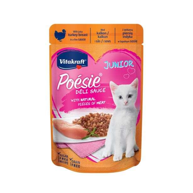 MOKRA HRANA ZA MAČKA VITAKRAFT POÉSIE DELISAUCE, KITTEN, 85G, PUR.PRSA