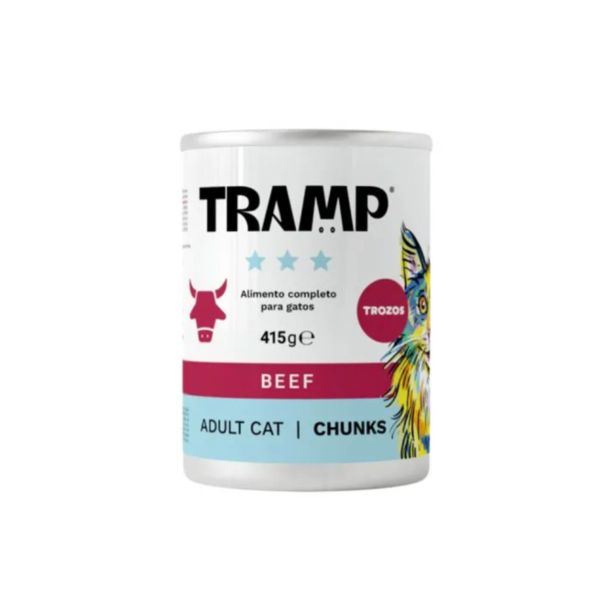 MOKRA HRANA ZA MAČKE TRAMP 3* CAT CHUNKS BEEFKOSI GOVEDINE ZA ODRASLE MAČKE, 8 X 415 G
