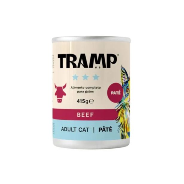 MOKRA HRANA ZA MAČKE TRAMP 3* CAT PATE BEEFPAŠTETA ZA ODRASLE MAČKE Z GOVEDINO, 8 X 415 G