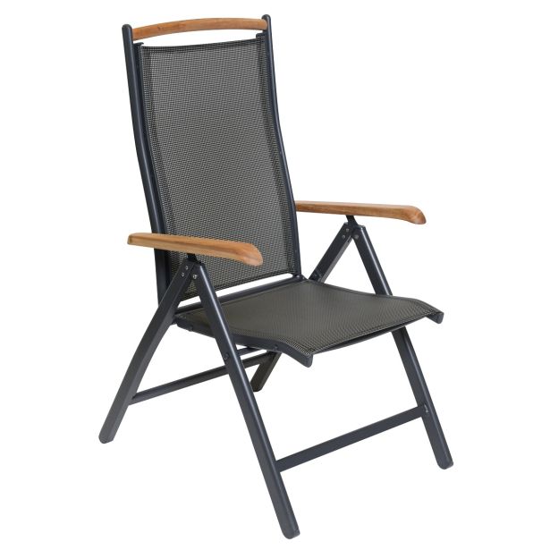 STOL IZ TEKSTILENA LESLI MONZA ZLOŽLJIV, ANTRACIT