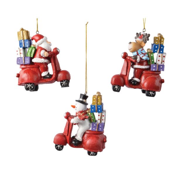 BOŽIČEK, JELENČEK ALI SNEŽAK NA MOTORJU Z DARILI 9 CM