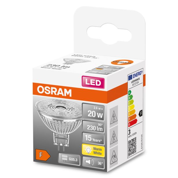 NIZKONAPETOST.LED ŽARNICA OSRAM MR16 2.6W/827, 36°, 12V STAR, GU5.3