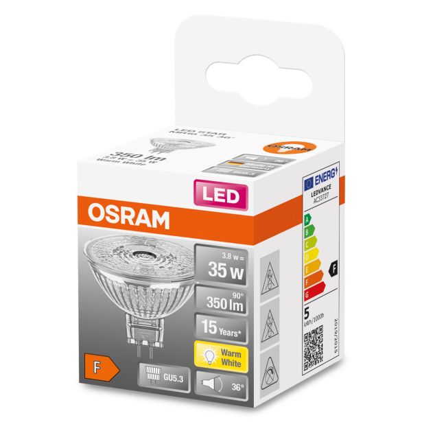 NIZKONAPETOST.LED ŽARNICA OSRAM MR16 3.8W/827, 36°, 12V STAR, GU5.3