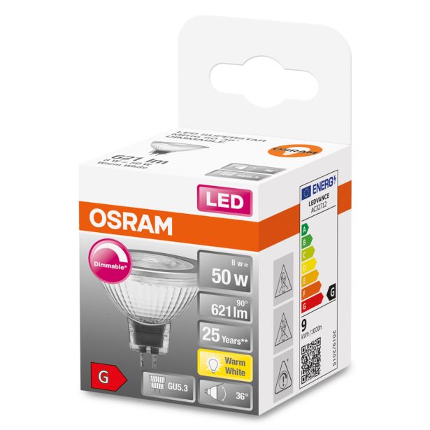 NIZKONAPETOST.LED ŽARNICA OSRAM MR16 7.8W/927, 36°, 12V SST, DIM, GU5.3